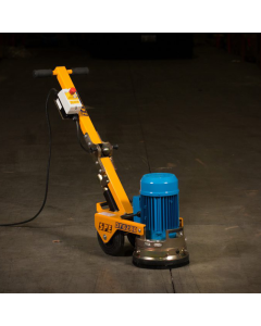 Bartell Morrison SPE DFG280 Floor Grinder in yellow and blue with black power cable. 