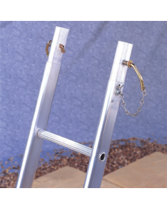 Aluminium roof ladder extension segment with serrated rung.