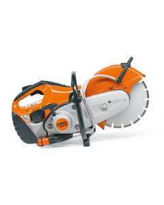 Orange Stihl TS 410 Petrol Cut-off Saw with 300mm cutting wheel. 
