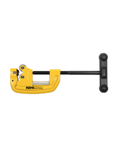 REMS RAS St 10-60mm Steel Pipe Cutter, Yellow metal body with black threaded handle for adjustment. 