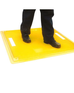 Yellow Trench Plate cover. Max load information. Pimpled non slip surface. 
