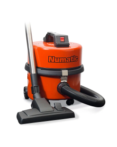 Red and black Numatic NRV200 9 Litre Commercial Vacuum Cleaner, Henry vacuum with eyes and a smile. 